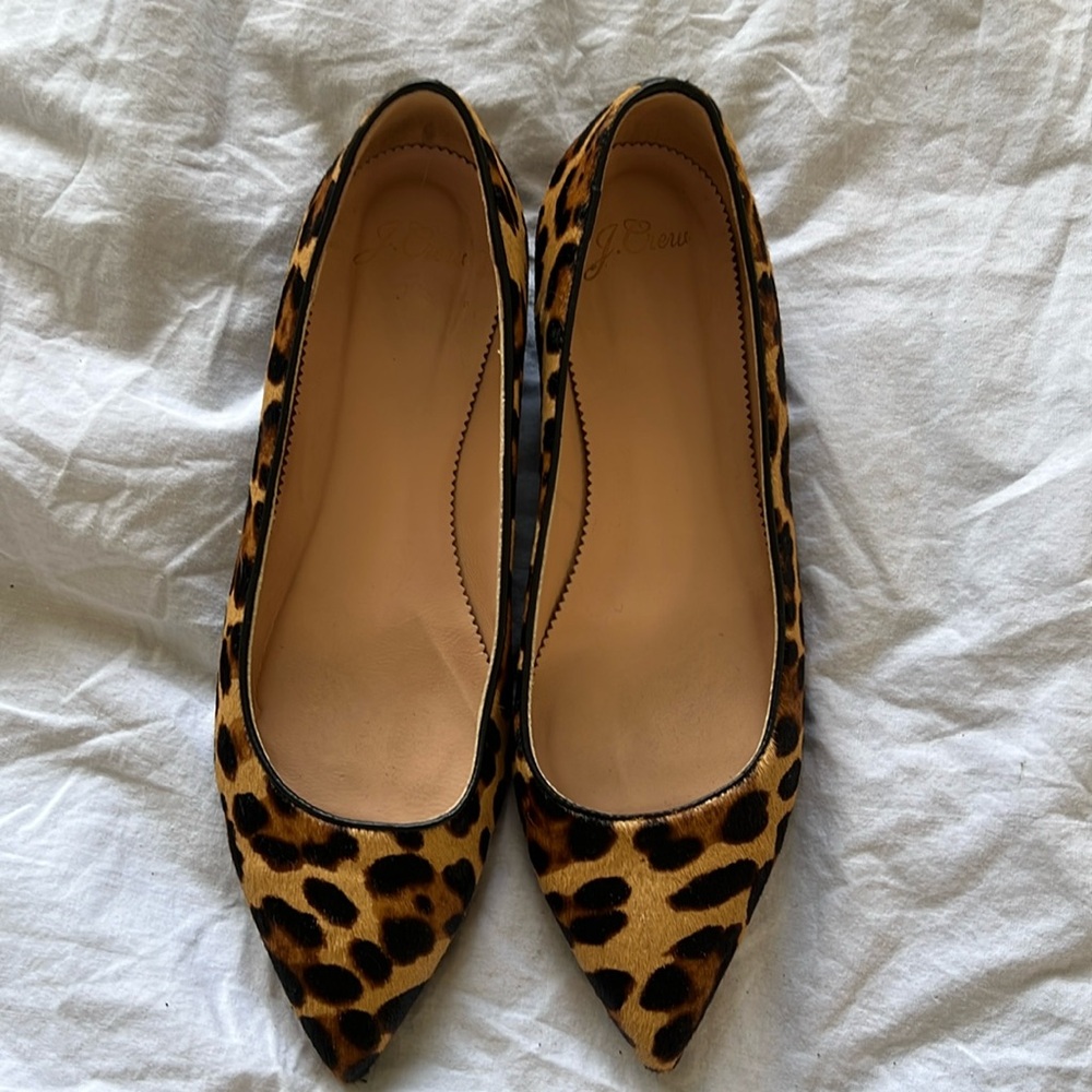 J.Crew calf hair flats, Sz 8